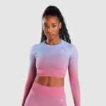 Long Sleeve Crop Top Rose 01